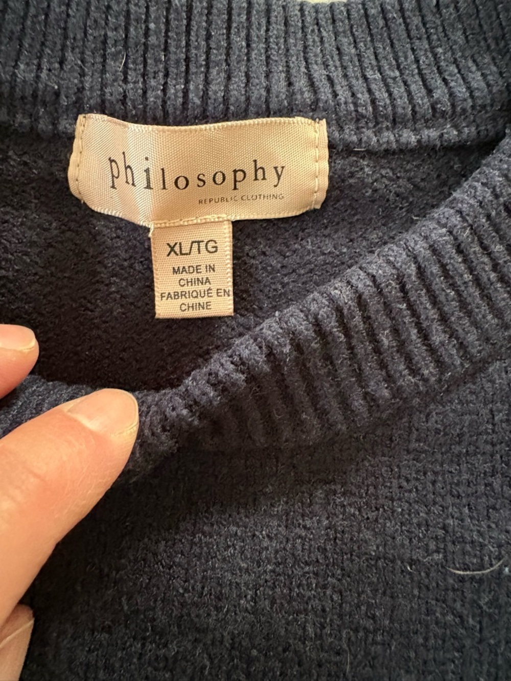Philosophy Navy and White Striped Crewneck Sweater - Picture 2 of 5